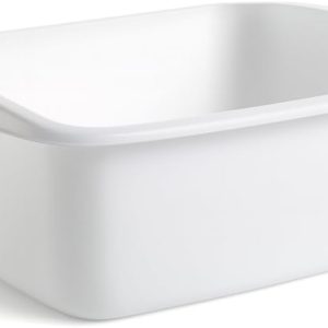 Plastic Wash Tub Dishpan Basin and Foot Bath for Soaking Feet, Laundry Hand Wash Bucket, Dish Pans for Washing and Storage Cleaning Supplies - 12 Quarts - Heavy Duty - Made in USA (White)