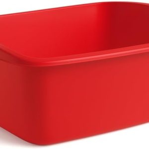 Plastic Wash Tub Dishpan Basin and Foot Bath for Soaking Feet, Laundry Hand Wash Bucket, Dish Pans for Washing and Storage Cleaning Supplies - 12 Quarts - Heavy Duty - Made in USA (Red)