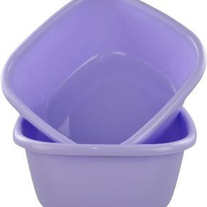 16 Qt Purple Wash Basin, Large Plastic Tubs, 2-Pack