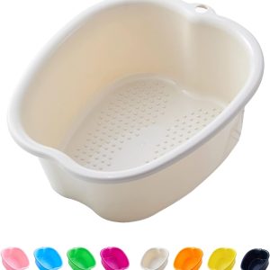Foot Soaking Bath Basin, Large Plastic Foot Soaking Tub, Feet Massage Feet Bath Bucket, Great for Getting The Dead/Old Skin Off Your Foots (whitebasin)