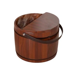 Wooden Foot Bath Tub – Foot Washing Tub, Spa Soaking Barrel, Covered Wooden Basin | Relaxing Home Supports Bath And Sauna Use For Adults Seeking Comfort Stress Relief And Spa-Inspire