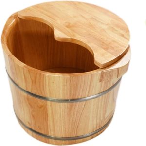 Foot Tub Wooden Foot Basin Foot Bath Barrel, Solid Wood Foot Bath Barrel, Hot Spring Wood Bathtub, Foot Massage Basin, Home Museum Hotel, 36*26cm foot Bath Wooden Bucket Foot Spa Household Wash Ba