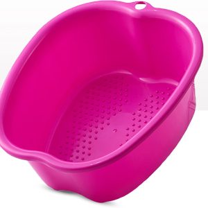 Foot Soaking Bath Basin: Plastic Foot Spa Basin for Soaking Feet - Foot Soaking Tub with Massage Dots - Roomy Foot Soak Bucket for Water Spa and Foot Massage (Purple)