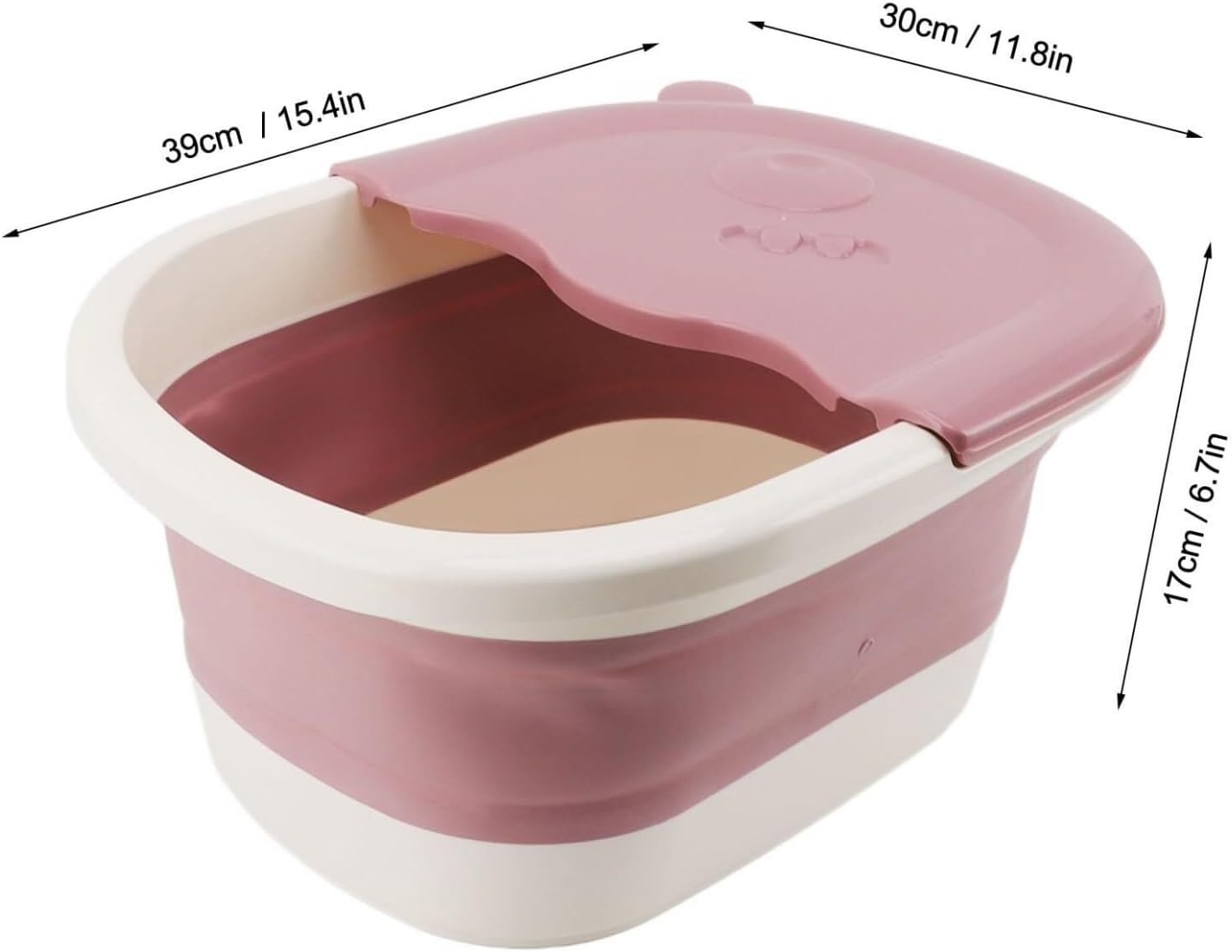 Foot Bath Foot Tub Plastic Foot Bath Bucket for Soaking Feet Folding Spa Basin(Pink) - Image 2