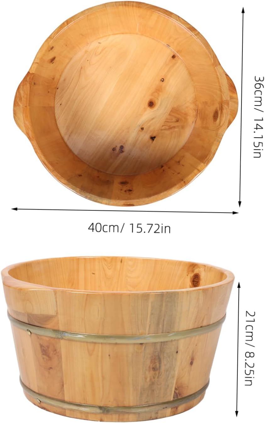 Wooden Foot Bath Tub Ergonomic Design Spacious Interior Durable Solid Construction Elegant Finish for Home Relaxation for Foot Soaking - Image 2
