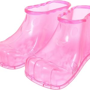 1 Pair Massage Foot Bath Shoes, Movable Foot Soaker, Portable Feet Soaking Boots for Home Use, A Gift for Your Family Friends, Rosy, PVC, 10.35 x 4.72 x 4.33 Inch