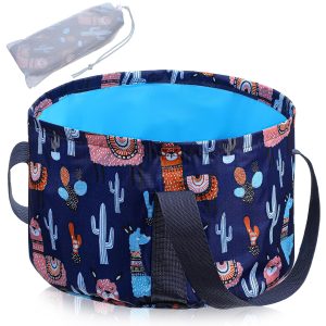 Collapsible Bucket for Soaking Feet - Portable Foldable Foot Bath Tub Spa Basin for Travel, Home Pedicure & Outdoor Camping (Blue)